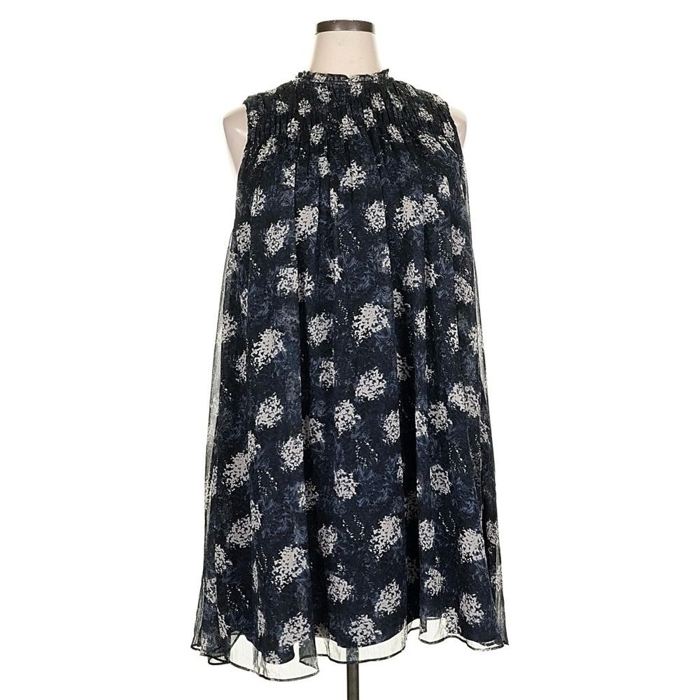 Joie Baltic Print Sheer Sleeveless Dress Size XXL Floral Mini Flowy Fairy